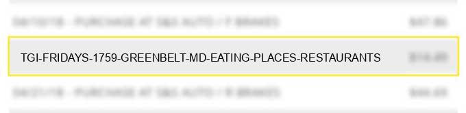 tgi friday's #1759 greenbelt md eating places restaurants