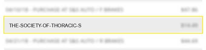 the society of thoracic s