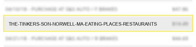 the tinkers son norwell ma eating places restaurants