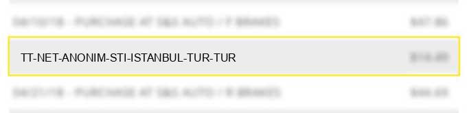 tt net anonim sti istanbul tur tur