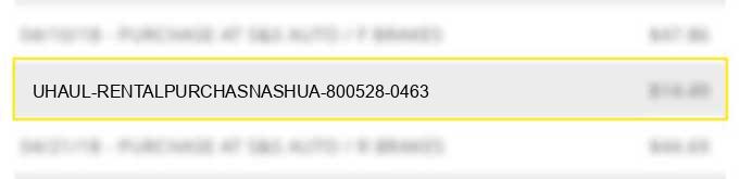 uhaul rental/purchasnashua (800)528 0463