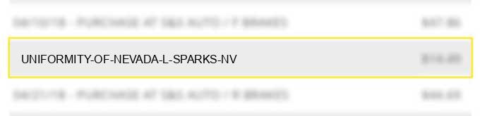 uniformity of nevada l sparks nv