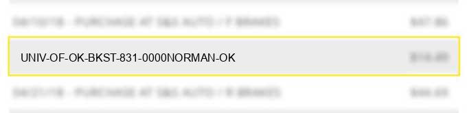 univ of ok bkst #831 0000norman ok