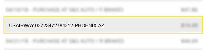 usairway 03723472784312 phoenix az