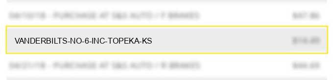 vanderbilts no 6 inc topeka ks