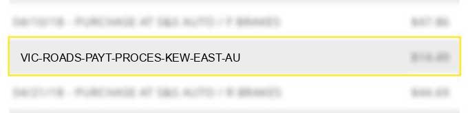 vic roads payt proces kew east au