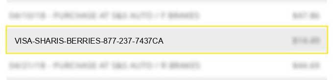 visa sharis *berries 877-237-7437ca
