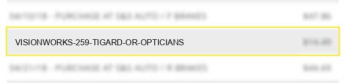 visionworks #259 tigard or opticians
