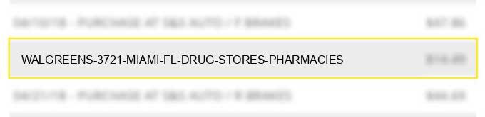 walgreens #3721 miami fl drug stores pharmacies