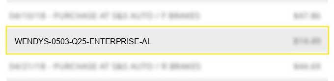 wendy's #0503 q25 enterprise al