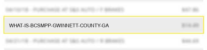 what is bcs*mpp gwinnett county ga?