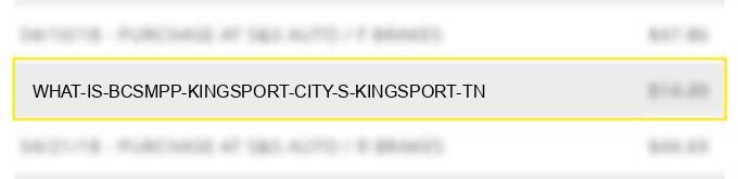what is bcs*mpp kingsport city s kingsport tn?