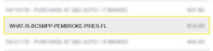 what is bcs*mpp pembroke pines fl?