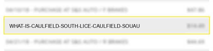 what is caulfield south lice caulfield souau?