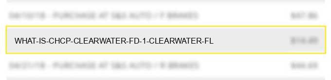 what is chcp clearwater fd 1 clearwater fl?