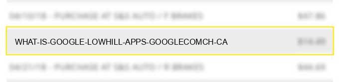 what is google *lowhill apps google.com/ch ca?