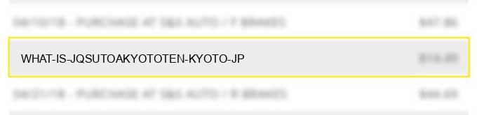 what is jqsutoakyototen kyoto jp?