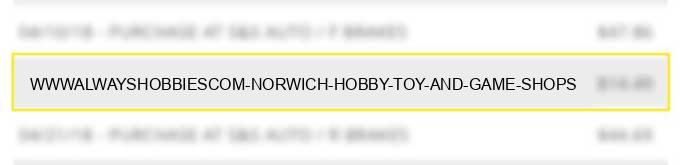 www.alwayshobbies.com norwich hobby toy and game shops